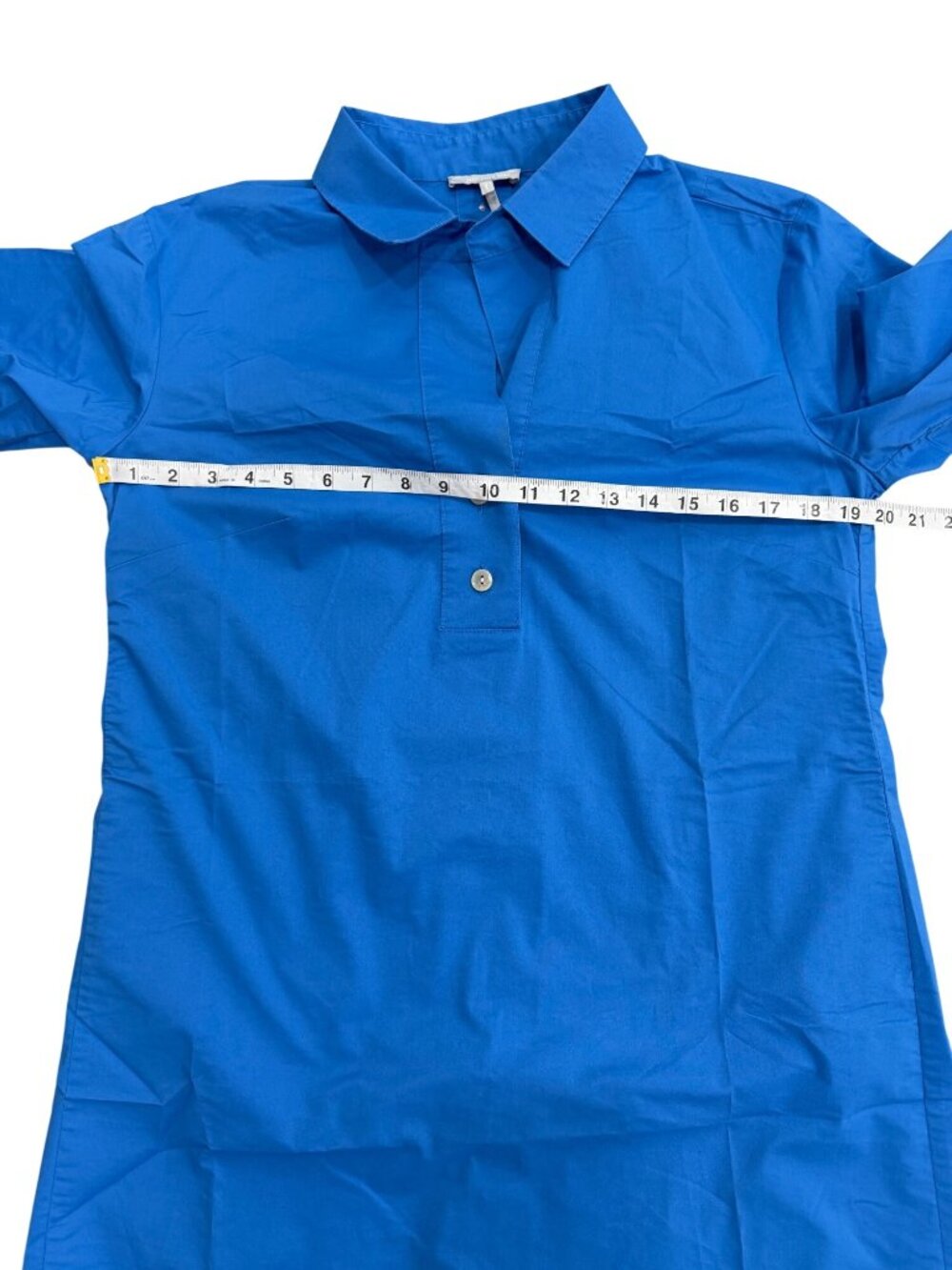 Hinson Wu Womens Size L Dress Aileen 3/4 Sleeve Cotton Blue Button-Back - Picture 6 of 7